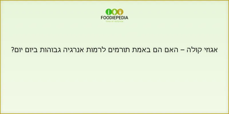 אגוזי קולה – האם הם באמת תורמים לרמות אנרגיה גבוהות ביום יום?