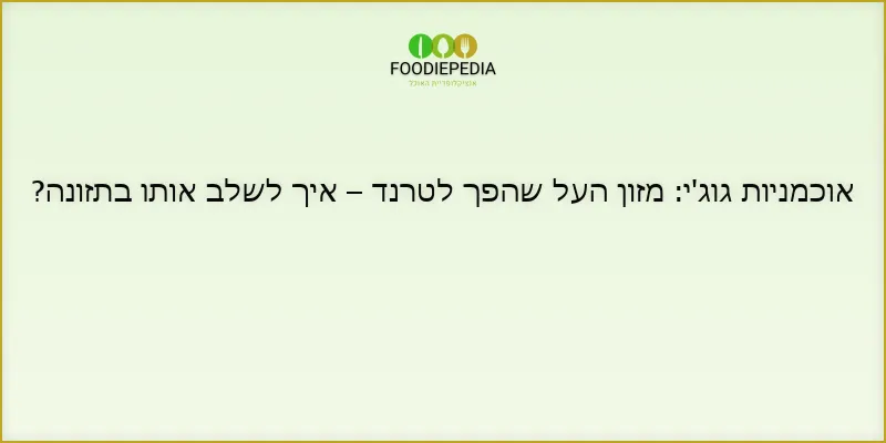 אוכמניות גוג’י: מזון העל שהפך לטרנד – איך לשלב אותו בתזונה?