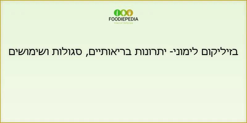 בזיליקום לימוני- יתרונות בריאותיים, סגולות ושימושים