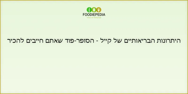 היתרונות הבריאותיים של קייל – הסופר-פוד שאתם חייבים להכיר