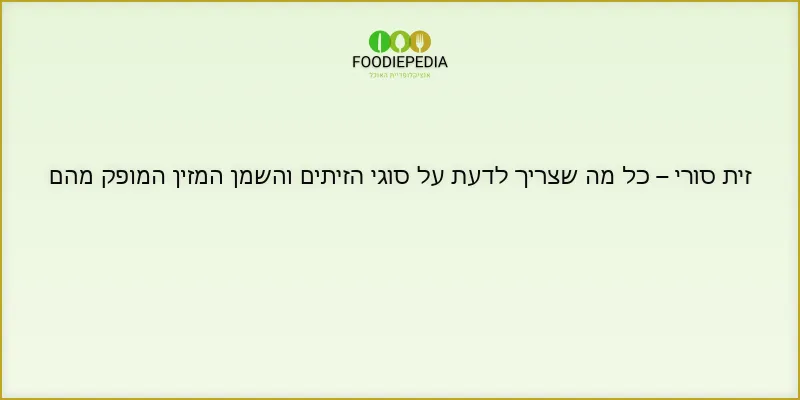 זית סורי – כל מה שצריך לדעת על סוגי הזיתים והשמן המזין המופק מהם