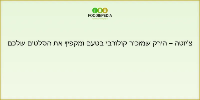 צ’יוטה – הירק שמזכיר קולורבי בטעם ומקפיץ את הסלטים שלכם