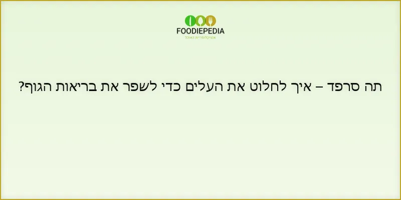 תה סרפד – איך לחלוט את העלים כדי לשפר את בריאות הגוף?