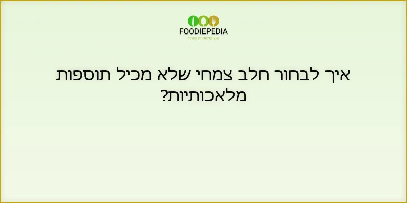 איך לבחור חלב צמחי שלא מכיל תוספות מלאכותיות?