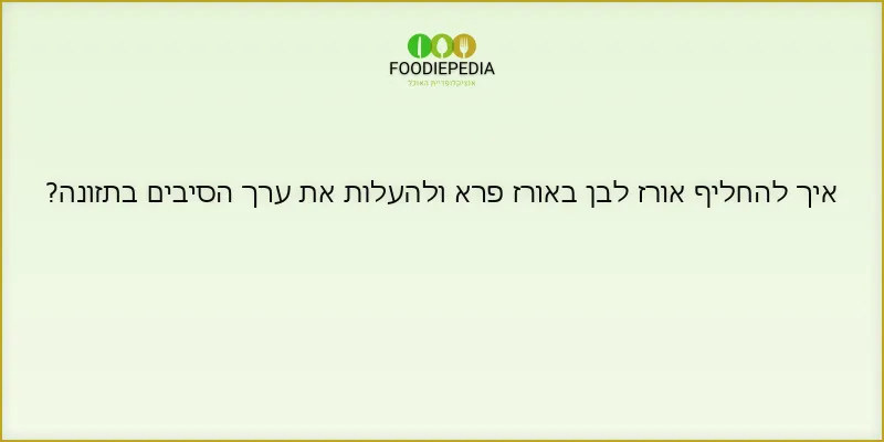 איך להחליף אורז לבן באורז פרא ולהעלות את ערך הסיבים בתזונה?