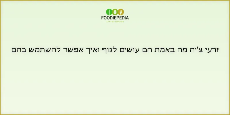 זרעי צ’יה מה באמת הם עושים לגוף ואיך אפשר להשתמש בהם