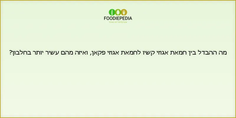 מה ההבדל בין חמאת אגוזי קשיו לחמאת אגוזי פקאן, ואיזה מהם עשיר יותר בחלבון?