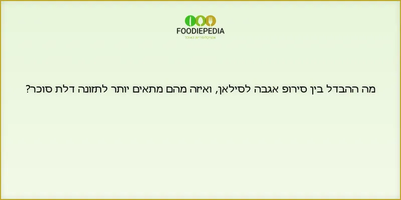 מה ההבדל בין סירופ אגבה לסילאן, ואיזה מהם מתאים יותר לתזונה דלת סוכר?