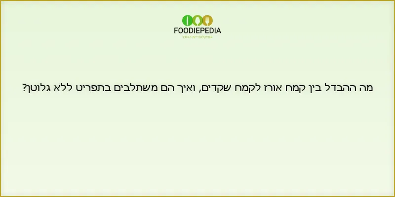 מה ההבדל בין קמח אורז לקמח שקדים, ואיך הם משתלבים בתפריט ללא גלוטן?