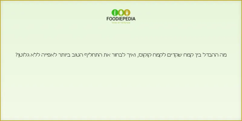 מה ההבדל בין קמח שקדים לקמח קוקוס, ואיך לבחור את התחליף הטוב ביותר לאפייה ללא גלוטן?