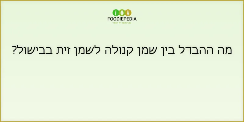 מה ההבדל בין שמן קנולה לשמן זית בבישול?
