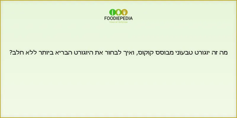 מה זה יוגורט טבעוני מבוסס קוקוס, ואיך לבחור את היוגורט הבריא ביותר ללא חלב?