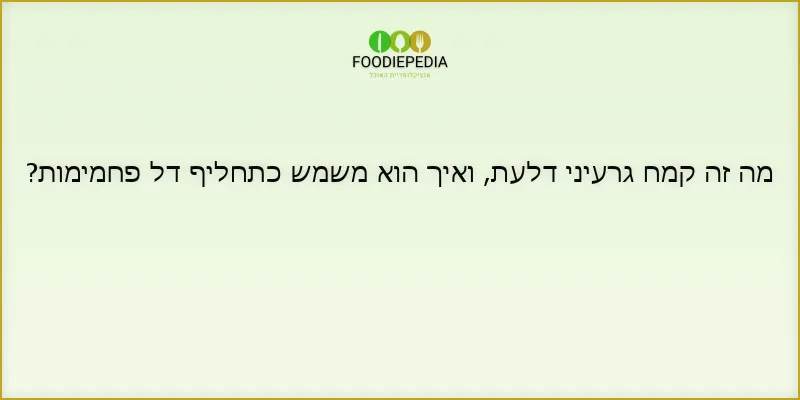 מה זה קמח גרעיני דלעת, ואיך הוא משמש כתחליף דל פחמימות?