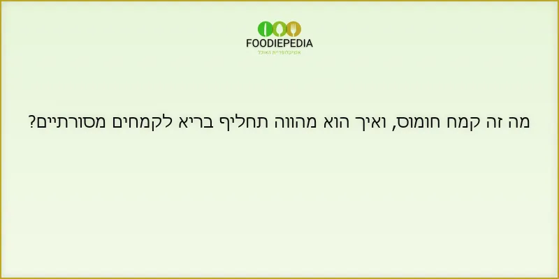 מה זה קמח חומוס, ואיך הוא מהווה תחליף בריא לקמחים מסורתיים?
