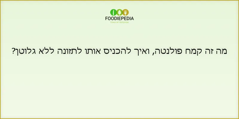 מה זה קמח פולנטה, ואיך להכניס אותו לתזונה ללא גלוטן?