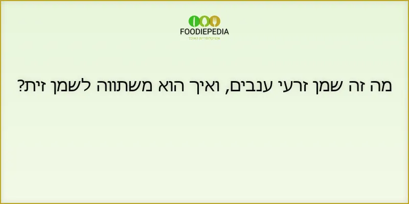 מה זה שמן זרעי ענבים, ואיך הוא משתווה לשמן זית?