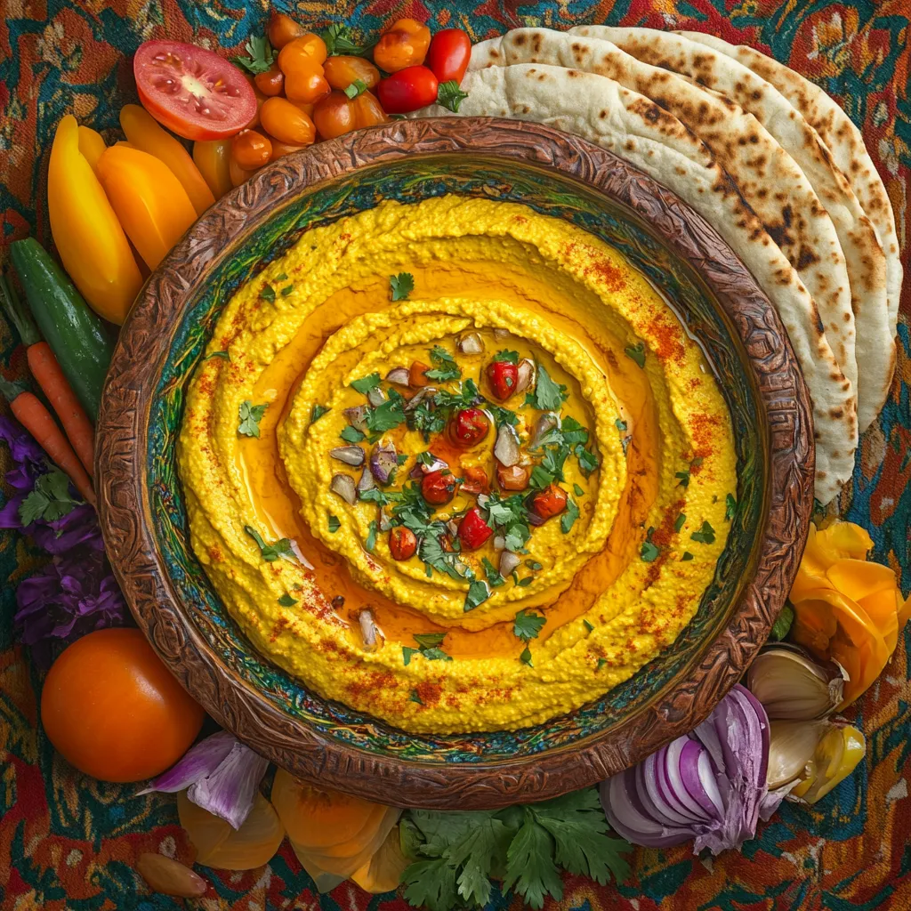 ממרח חומוס ביתי עם כורכום ושום קלוי – מתכון מהיר ומיוחד