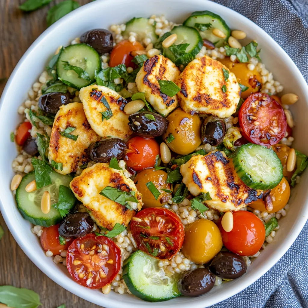 סלט דוחן עם גבינת חלומי צלויה – קראנצ’ מלוח