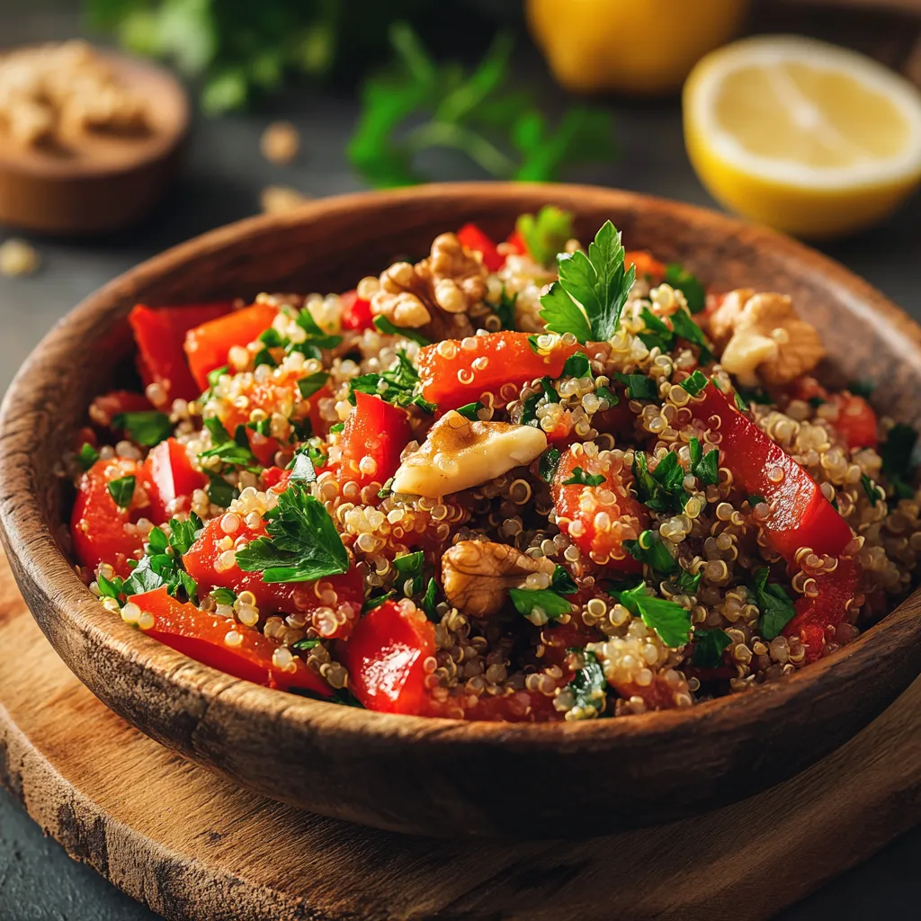 סלט קינואה עם פלפל קלוי – סלט מושלם בטעם קלוי